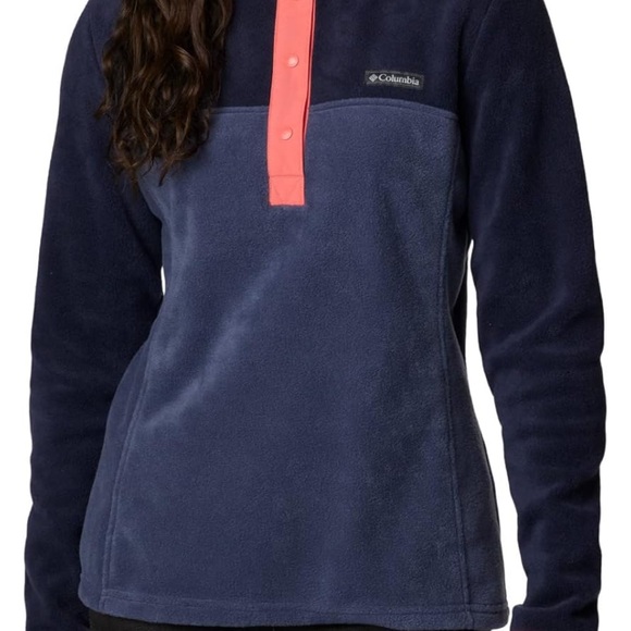 Columbia Benton Springs Half Snap Pullover in Dark Nocturnal & Camellia Rose - Picture 2 of 5